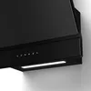 A close-up view of the control panel and light of a black kitchen range hood. Náhľad obrázku produktu