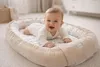 BABYNEST SET 5 tlg. BEIGE Samt Velour/ HASE EULE Baumwolle Nestchen Produktbild-Vorschau