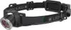 A black headlamp with a silver bezel and red accents is shown against a white background. Podgląd zdjęcia produktu