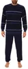 Eleganter Herren Frottee Pyjama Schlafanzug mit Bündchen, Produktbild-Vorschau 1
