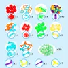 A collage of different components of a children's marble run toy set, with quantities indicated. Produktbild-Vorschau