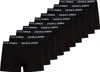 A stack of black boxer briefs with the brand name 'Jack & Jones' printed on the waistband. Produktbild-Vorschau