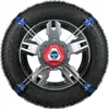 A snow chain is mounted on a car wheel. Produktbild-Vorschau