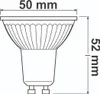 A line drawing of a light bulb with dimensions indicated. Voir les images du produit