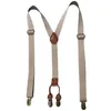 Beige elastische Herren-Hosenträger, stark für elegante Produktbild-Vorschau 4