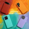 Four phone cases in different colors are arranged on a colorful, abstract background. The text 'CHOOSE YOUR COLOR' is prominently displayed. Produktbild-Vorschau
