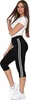 Damen Leggings 3/4 Lampas High Waist Blickdicht Schwarz Produktbild-Vorschau 2