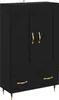 vidaXL Highboard Schwarz Eichen-Optik 69,5 x 31 x 115 cm Produktbild-Vorschau 2
