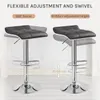 Two bar stools shown in a side-by-side comparison to illustrate their flexible adjustment and swivel features. Náhľad obrázku produktu