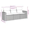 vidaXL 3-tlg. Garten-Sofagarnitur mit Kissen Schwarz Poly Produktbild-Vorschau 3