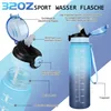 AOHAN Trinkflasche 1L BPA-frei mit Strohhalm und Produktbild-Vorschau 2