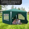 A family is sitting inside a green gazebo in a grassy yard. Produktbild-Vorschau