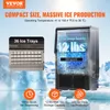 An advertisement for an ice maker, showing its features and specifications. Voir les images du produit