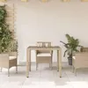vidaXL Gartentisch mit Glasplatte Beige 90x90x75 cm Poly Produktbild-Vorschau 3