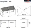 Rockford Pergola Aluminium 6 x 3 m mit verstellbarem Produktbild-Vorschau 4