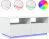 vidaXL Konferenční stolek s LED světly bílý 90x49x40 cm Náhled obrázku produktu 1