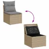 9-tlg. Garten-Sofagarnitur mit Kissen Beige Poly Rattan Produktbild-Vorschau 7