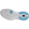 The bottom view of a white and light blue athletic shoe. Produktbild-Vorschau