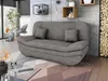A modern living room with a gray sofa, decorative shelves, and a stack of firewood. Náhled obrázku produktu