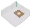 A stack of white vacuum cleaner bags with a brown cardboard attachment. Produktbild-Vorschau