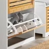 SoBuy Schuhschrank FSR108-WN: Schuheinlage mit Hochschnürern und Sneakern Produktbild-Vorschau