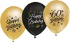 60. Geburtstag schwarz gold 5 Luftballons Zahl Produktbild-Vorschau 3