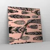 Wanduhr - Quadrat - Glasuhr - Grafik Feder - 30x30cm - Produktbild-Vorschau 4