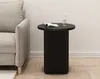 Couchtisch 45x55cm rund Wohnzimmer gerilltes Holz schwarz Produktbild-Vorschau 7