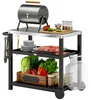 Outsunny Grillwagen 3-Etagen Servierwagen mit Arbeitsfläche Produktbild-Vorschau 1