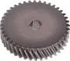 A close-up, isolated shot of a metal gear with a hexagonal center hole. Produktbild-Vorschau