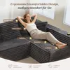 Cord-Sofa U-Form Wohnlandschaft mit Federkern U-förmiges Produktbild-Vorschau 4