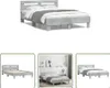 The Living Store Bettgestell mit Kopfteil Betongrau 120x200 Produktbild-Vorschau 1