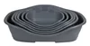 A stack of gray plastic pet beds of varying sizes. Náhled obrázku produktu
