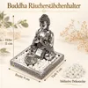 Räucherstäbchenhalter Buddha Polyresin silberfarben 9x9x11 Produktbild-Vorschau 2