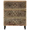 A three-drawer chest with intricate carvings on each drawer front, set against a white background. Anteprima dell’immagine prodotto