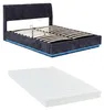Lit rembourré LED "Tröstiar" avec coffre de lit et matelas Voir les images du produit 2
