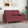 vidaXL Cuscino decorativo 2 pz. Rosso vino Ø15x50 cm Anteprima dell’immagine prodotto 2