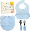 Plats en silicone pour enfants ours en peluche bleu vif 4el Voir les images du produit 1
