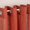 Ösengardine Leinenoptik uni terracotta 140x260cm Produktbild-Vorschau 2