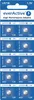 A blister pack of 10 button cell batteries. Voir les images du produit