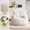 Gepolsterter Bean Bag Sessel mit Cord-Stoff, beige Produktbild-Vorschau 3