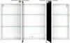 An open medicine cabinet with glass shelves and a mirrored door. Produktbild-Vorschau