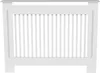 A white radiator cover with vertical slats. Náhled obrázku produktu