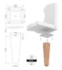 Gerades Buchenbein UNIQ 12 cm mit Montageplatte Produktbild-Vorschau 2