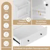 A collage of images showing the features of a bathroom cabinet, including its shelves, adjustable shelves, and drawer. Anteprima dell’immagine prodotto
