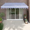 vidaXL Auvent rétractable Bleu et blanc 3x2,5 m Tissu et Voir les images du produit 2