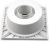 A white plastic drain fitting with a square base and a circular opening. Náhľad obrázku produktu