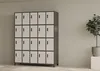 A metal locker unit with 20 compartments is shown against a plain wall. A potted plant is visible to the right. Náhľad obrázku produktu
