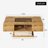 A product shot of a coffee table with dimensions indicated. Produktbild-Vorschau