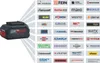 A Bosch AMPShare battery is shown on the left, with a collage of various brand logos on the right, suggesting compatibility or a partner program. Anteprima dell’immagine prodotto